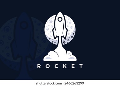 Rocket  logo design with galaxy unique concept