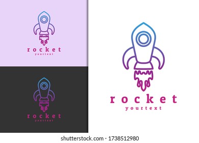 rocket logo design. gradient color