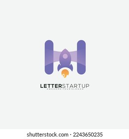 rocket logo design gradient vector
