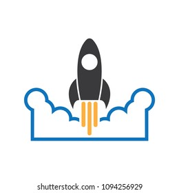 rocket logo design icon