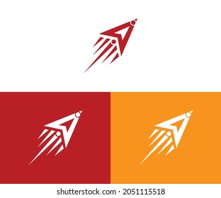 rocket logo design icon template