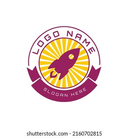 rocket logo design icon template