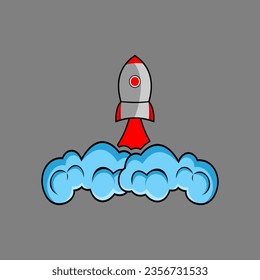rocket logo design icon template