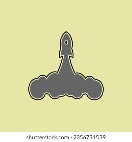 rocket logo design icon template