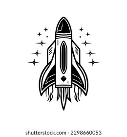 Rocket logo design illustration a dynamic and bold graphic perfect for a cutting-edge company or startup