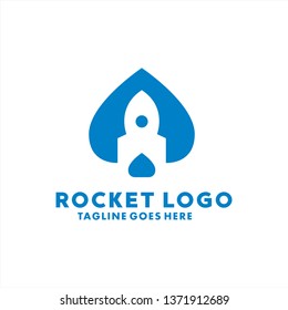 Rocket Logo Design Inspiration. Flat Icon Vector. Modern And Creative Symbol.