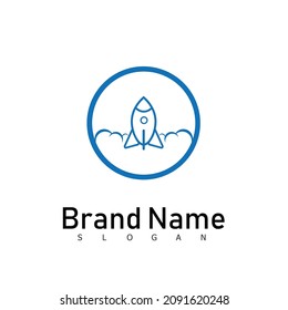 Rocket logo design with Rocket in the letter 