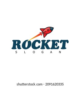 Rocket logo design with Rocket in the letter 