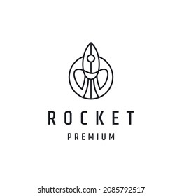 Rocket Logo design with Line Art On White Backround