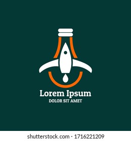 Rocket logo. Logo design in a modern and minimalist style. Suitable for industrial and technology companies
