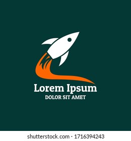 Rocket logo. Logo design in a modern and minimalist style. Suitable for technology industry companies