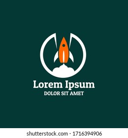 Rocket logo. Logo design in a modern and minimalist style. Suitable for technology industry companies