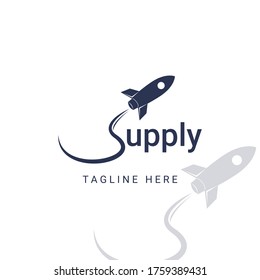 Rocket logo design. Shipping logo design vector.
