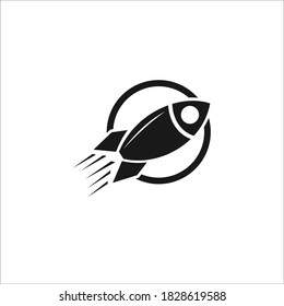 rocket logo design silhouette icon vector