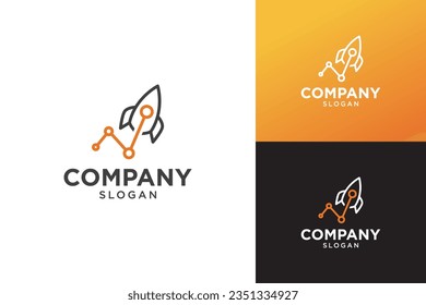 Rocket logo design. Stock market illustration vector design