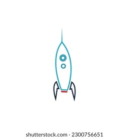 Diseño del logotipo de cohetes: vector de acciones, ilustración del diseño del logotipo del cohete