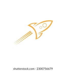 Diseño del logotipo de cohetes: vector de acciones, ilustración del diseño del logotipo del cohete