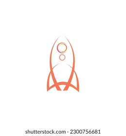 Rocket Logo Design Stock-Vektorgrafik, Design-Illustration eines Raketentriebes
