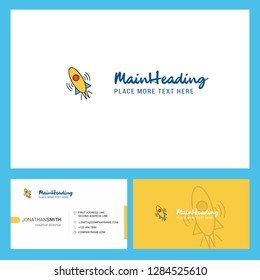 Rocket  Logo design with Tagline & Front and Back Busienss Card Template. Vector Creative Design