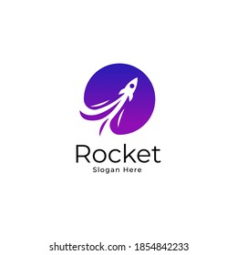 plantilla de diseño del logotipo del cohete. plantilla de diseño del logotipo del cohete. cohete alrededor de la ilustración del vector del planeta
