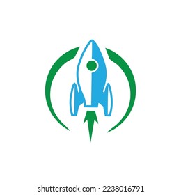 rocket logo design template. rocket logo design template. rocket around the planet vector illustration Vector Rocket Design Logo, elements, icons, symbols, abstract, set, shapes