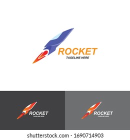 Rocket logo design template, space ship,