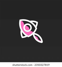 Plantilla de diseño de logotipo de cohete. Concepto del logotipo del barco espacial. plantilla de diseño de logotipo de nave espacial