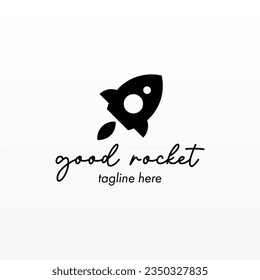 Rocket logo design template. Space ship logo concept. Space craft logo design concept template