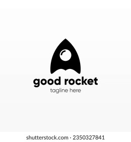 Rocket logo design template. Space ship logo concept. Space craft logo design concept template