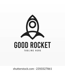 Rocket logo design template. Space ship logo concept. Space craft logo design concept template