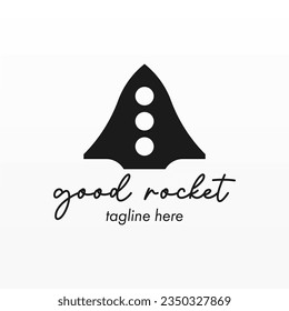 Rocket logo design template. Space ship logo concept. Space craft logo design concept template