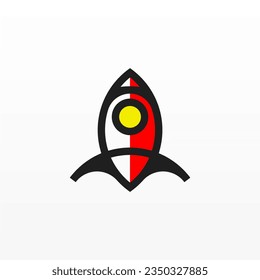 Rocket logo design template. Space ship logo concept. Space craft logo design concept template