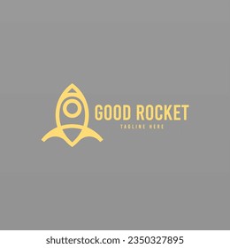 Rocket logo design template. Space ship logo concept. Space craft logo design concept template