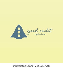 Rocket logo design template. Space ship logo concept. Space craft logo design concept template