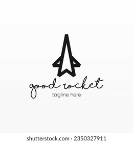 Rocket logo design template. Space ship logo concept. Space craft logo design concept template