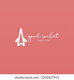 Rocket logo design template. Space ship logo concept. Space craft logo design concept template