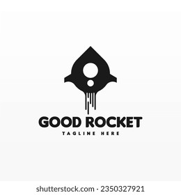 Rocket logo design template. Space ship logo concept. Space craft logo design concept template