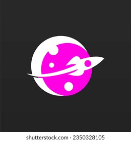 Rocket logo design template. Space ship logo concept. Space craft logo design concept template