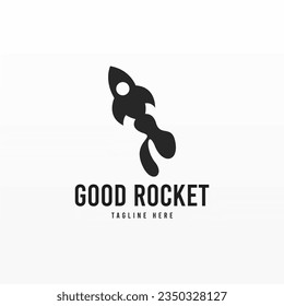 Plantilla de diseño de logotipo de cohete. Concepto del logotipo del barco espacial. plantilla de diseño de logotipo de nave espacial