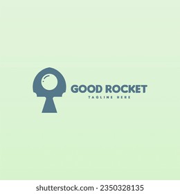 Plantilla de diseño de logotipo de cohete. Concepto del logotipo del barco espacial. plantilla de diseño de logotipo de nave espacial