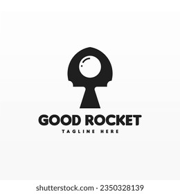 Rocket logo design template. Space ship logo concept. Space craft logo design concept template