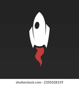 Rocket logo design template. Space ship logo concept. Space craft logo design concept template