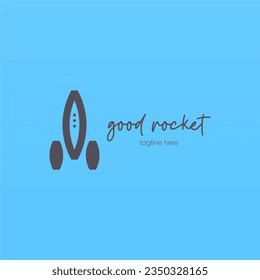 Rocket logo design template. Space ship logo concept. Space craft logo design concept template