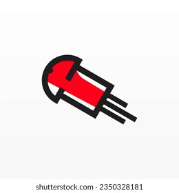 Rocket logo design template. Space ship logo concept. Space craft logo design concept template