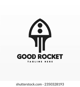 Rocket logo design template. Space ship logo concept. Space craft logo design concept template