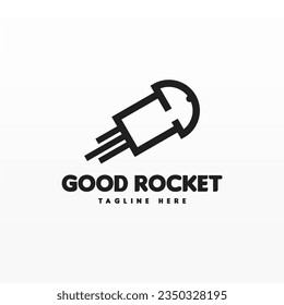 Rocket logo design template. Space ship logo concept. Space craft logo design concept template