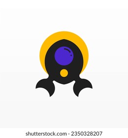 Rocket logo design template. Space ship logo concept. Space craft logo design concept template
