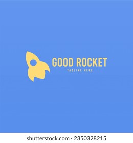 Rocket logo design template. Space ship logo concept. Space craft logo design concept template
