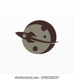 Rocket logo design template. Space ship logo concept. Space craft logo design concept template