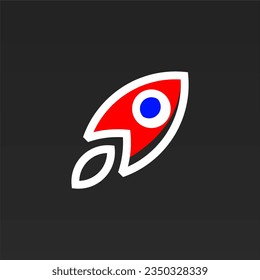 Rocket logo design template. Space ship logo concept. Space craft logo design concept template